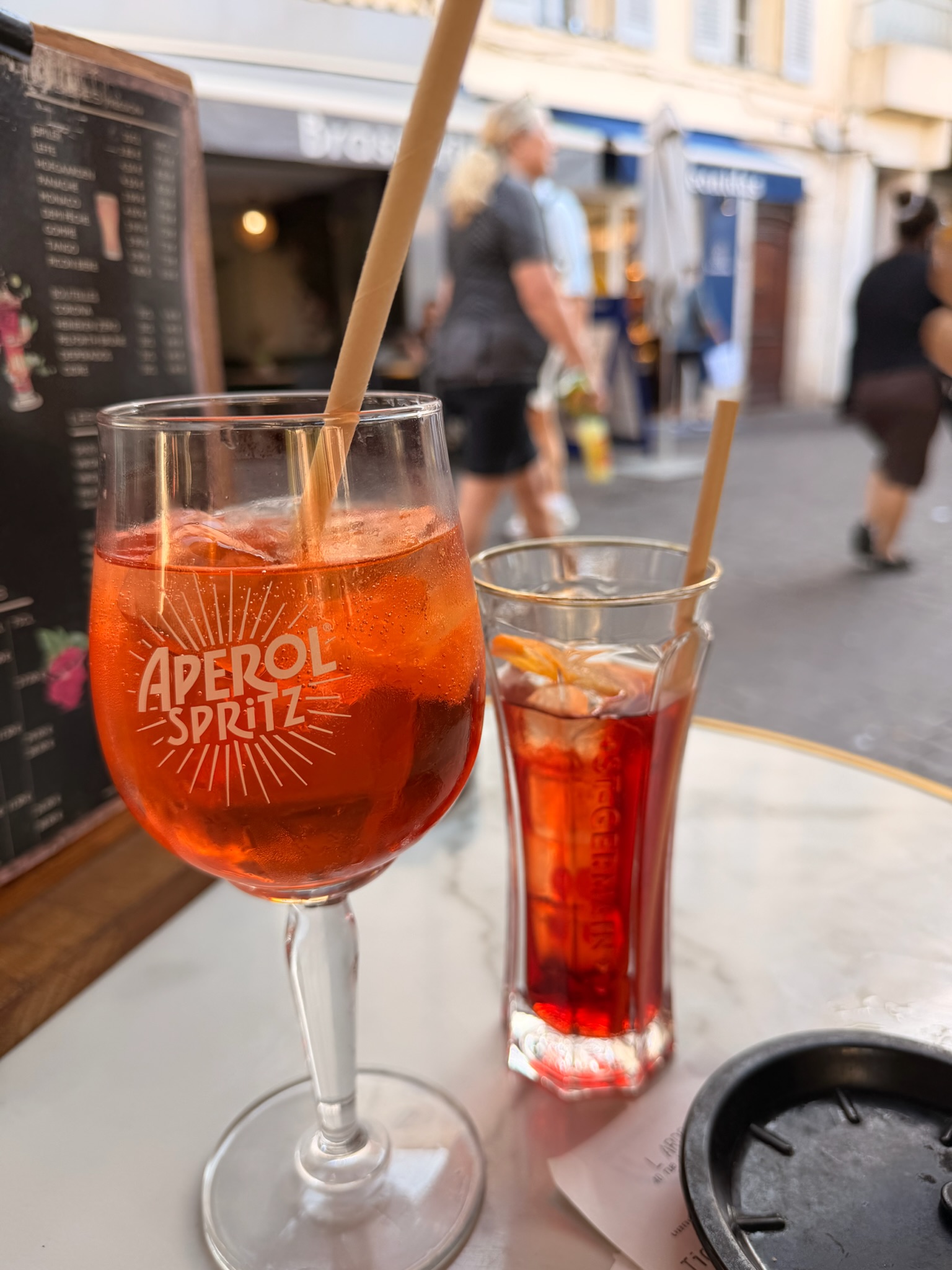 Aperol Spritz at golden hour in Saint-Paul-de-Vence